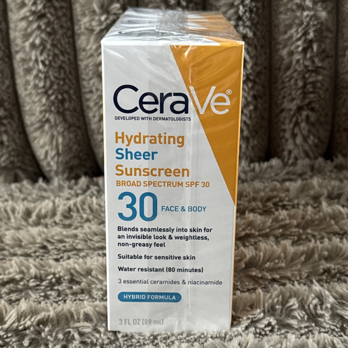 CeraVe Hydrating Sheer Sunscreen SPF 30 Face & Body Lot of 3 - 89 mL