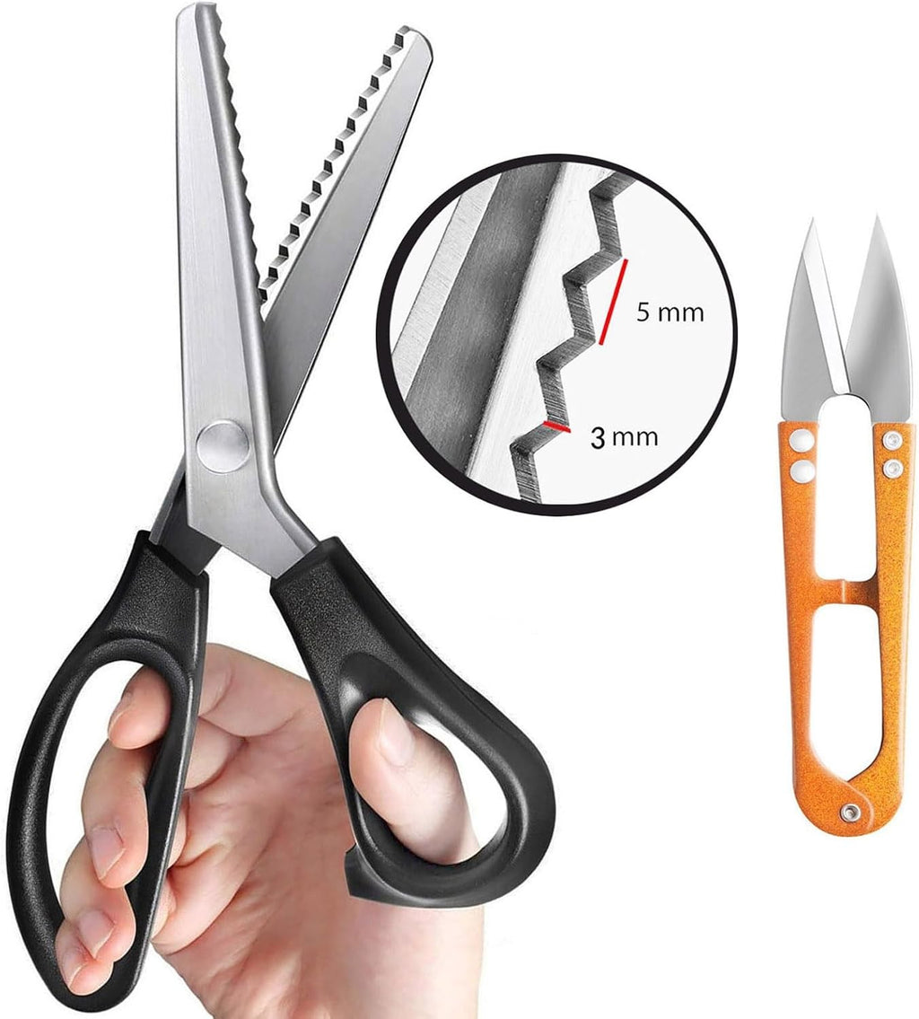Decorative Zig Zag Pinking Shears, Craft Scissors, Serrated Knife 23cm