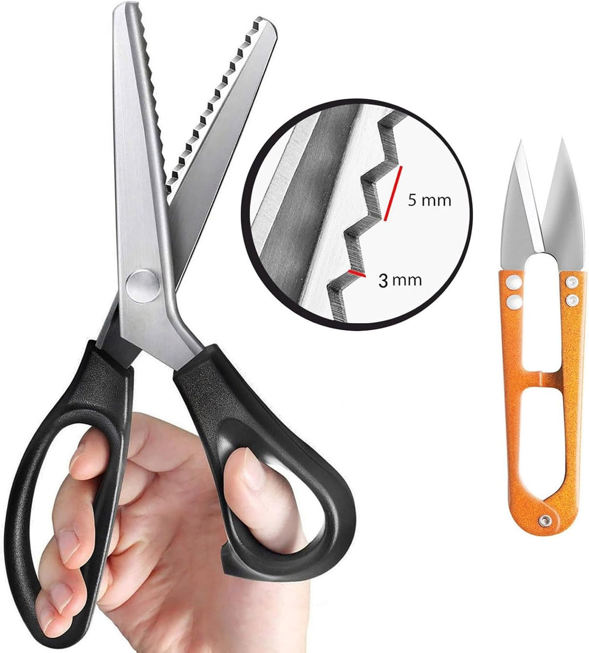 Decorative Zig Zag Pinking Shears, Craft Scissors, Serrated Knife 23cm