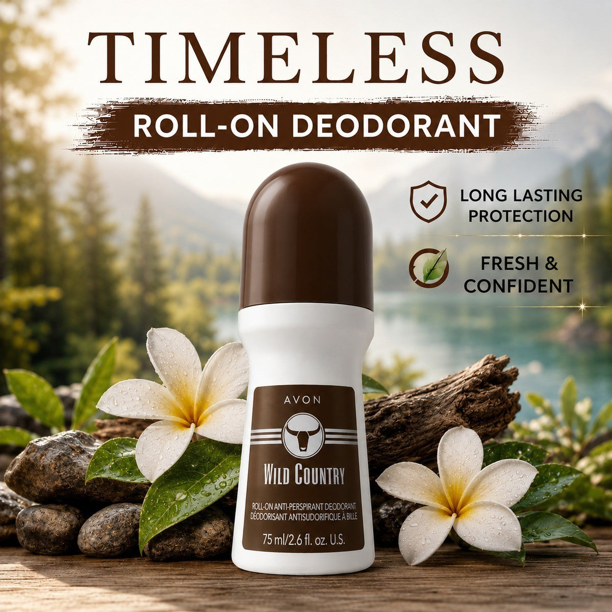 12+2 Free Avon Wild Country Roll-On Deodorant Total 14