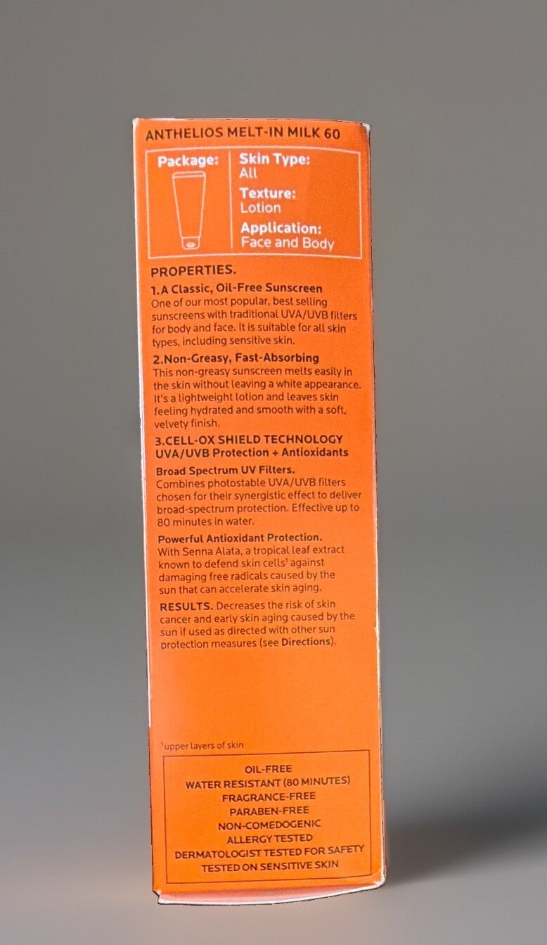 La Roche-Posay Anthelios SPF 60 Melt-In Milk Sunscreen 5oz Face & Body