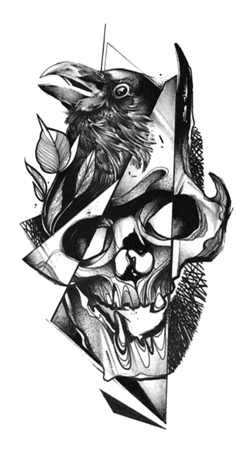 6 Sheets Waterproof Temporary Tattoo Stickers for Arm & Body - Skull Pattern
