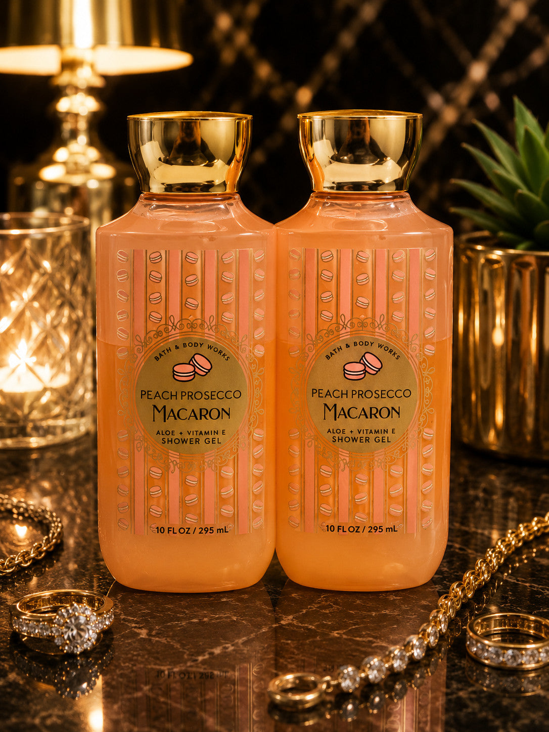 Peach Prosecco Macaroon Body Wash - 10 oz Shower Gel for Sensitive Skin