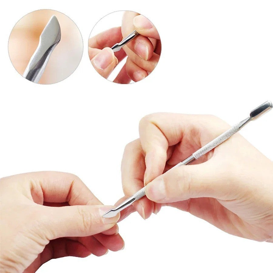 4-Piece Stainless Steel Cuticle Remover Nail Pusher Manicure Tool Set