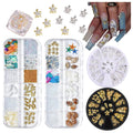 Summer Nail Art Rhinestones Set with Ocean Theme Charms - 6 Boxes