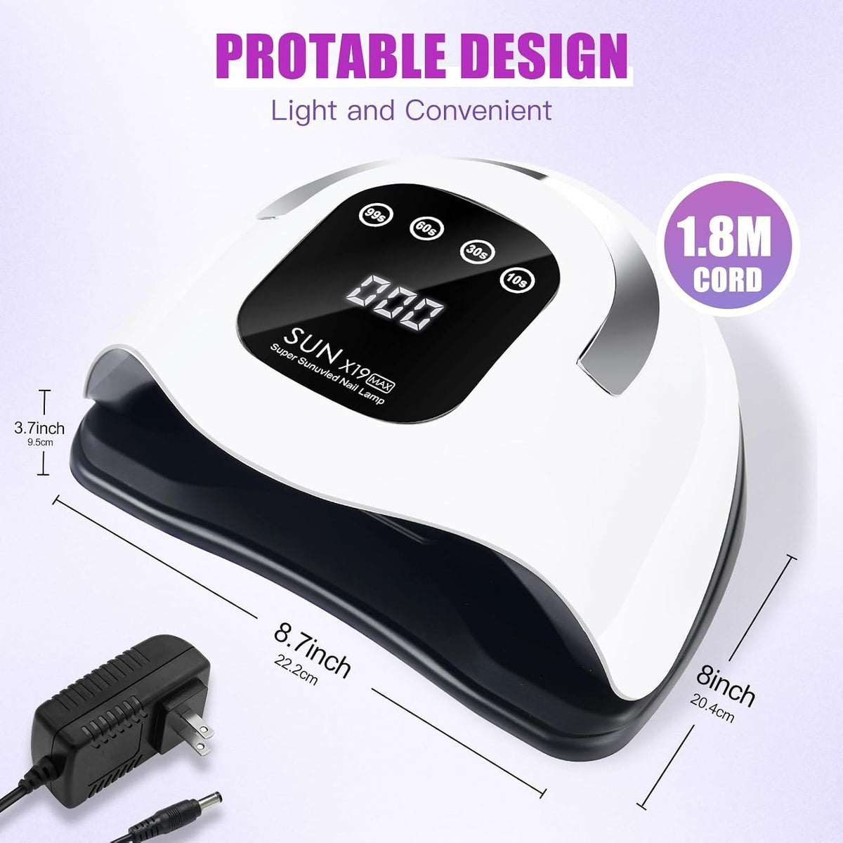 Professional UV LED Gel Nail Dryer Lamp 320W for Fast Curing Home & Salon
