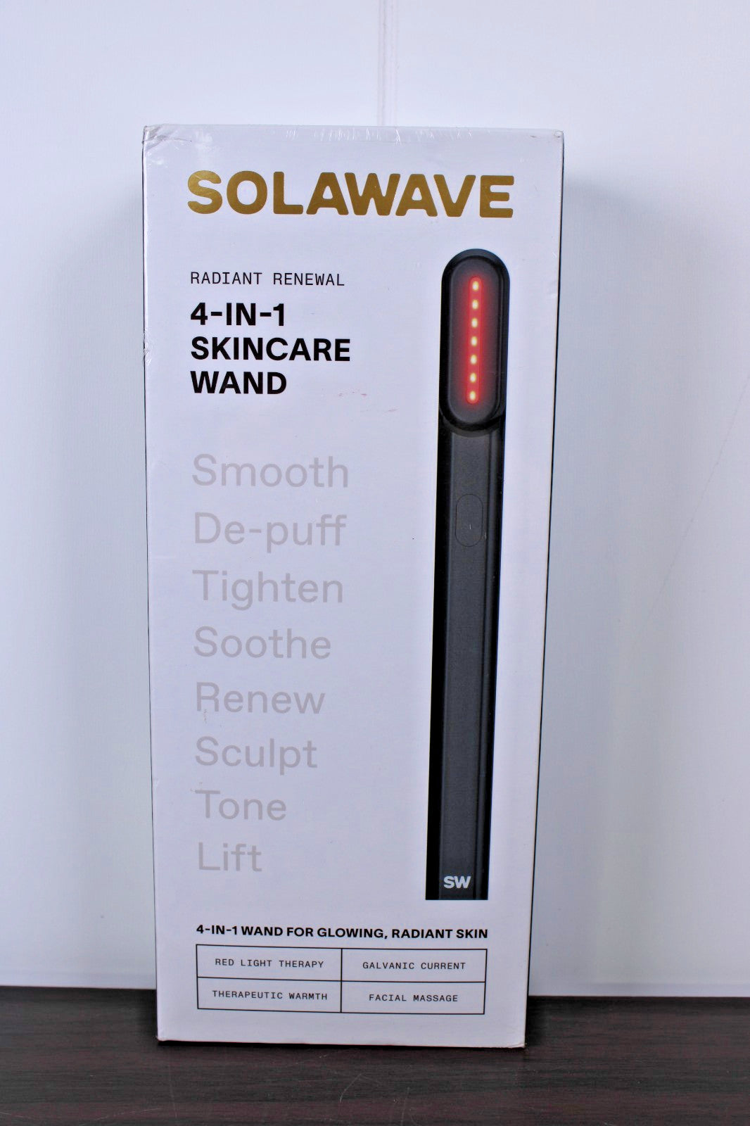 Red Light Therapy Skin Rejuvenation Wand 4-in-1 Massager Black