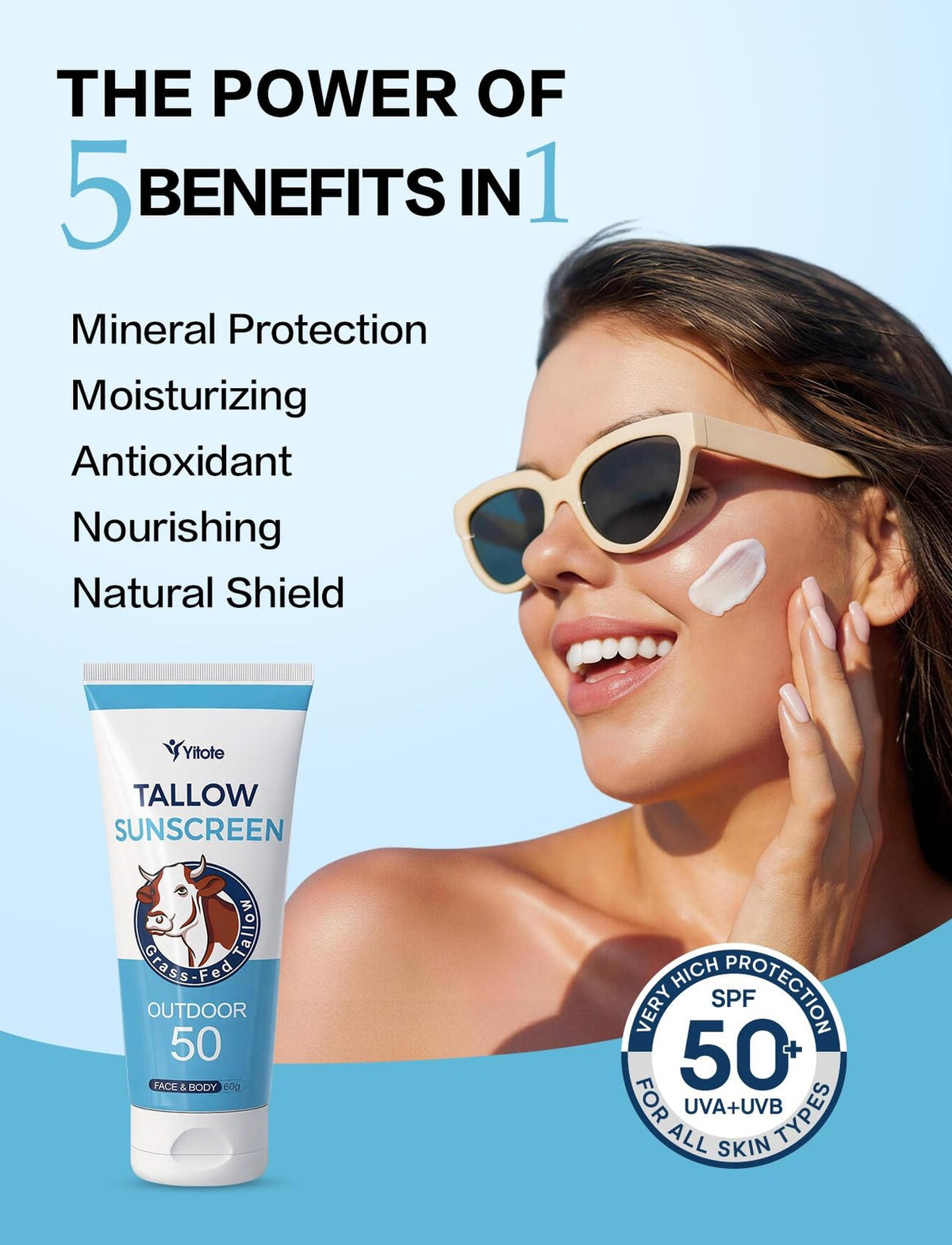 Mineral Sunscreen SPF50 for Face & Body - Reef-Friendly, Water-Resistant, 50ml