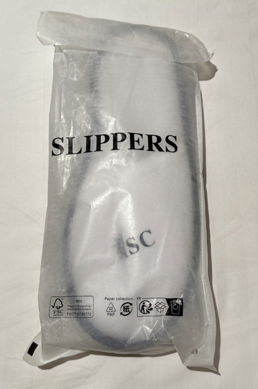 2 Pairs White Guest Spa Closed Toe Slippers Cloth House Shoes - MSC Cruise Lines