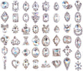 Crystal AB Nail Charms Set - 48PCS Sparkling Rhinestones for Nail Art
