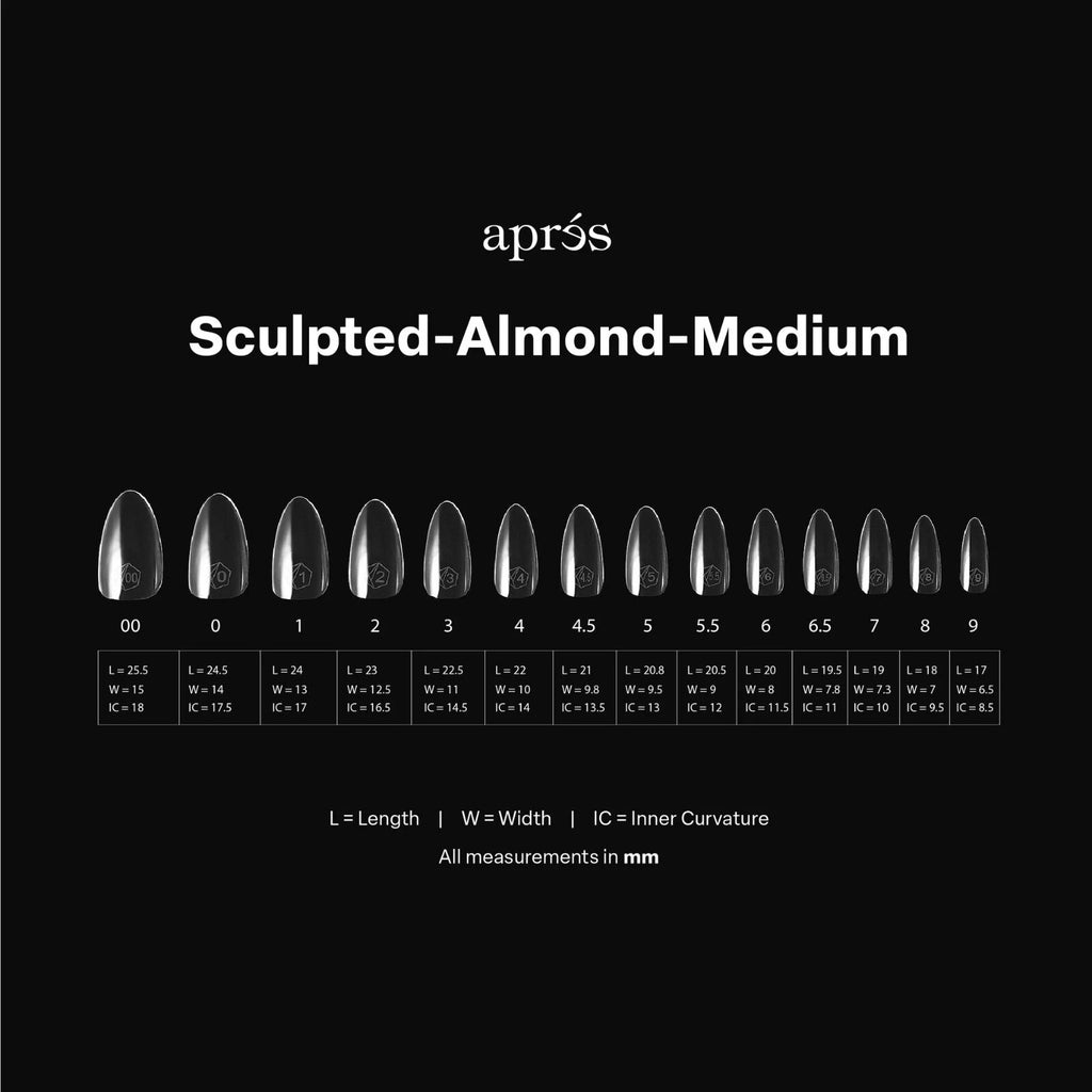 Apres Gel-X Sculpted Almond Nail Tips - Medium, 600 Pieces