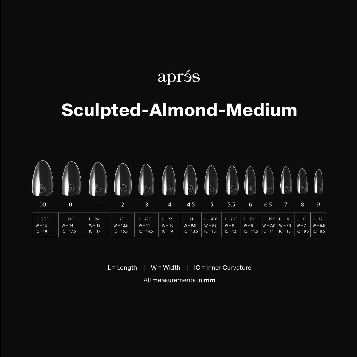 Apres Gel-X Sculpted Almond Nail Tips - Medium, 600 Pieces