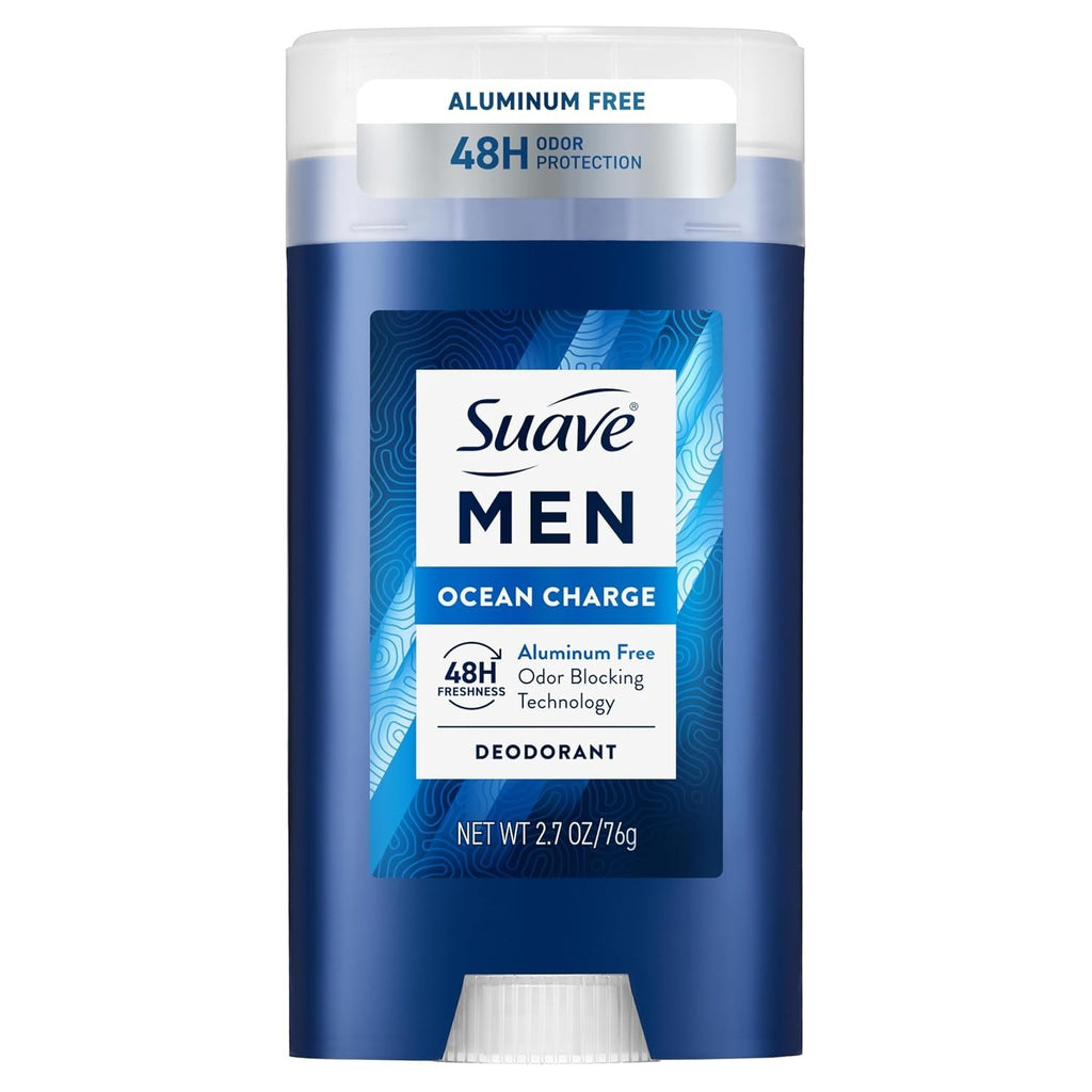 Men's Ocean Charge Aluminum-Free Deodorant Stick - 48HR Odor Protection, 2.7 oz