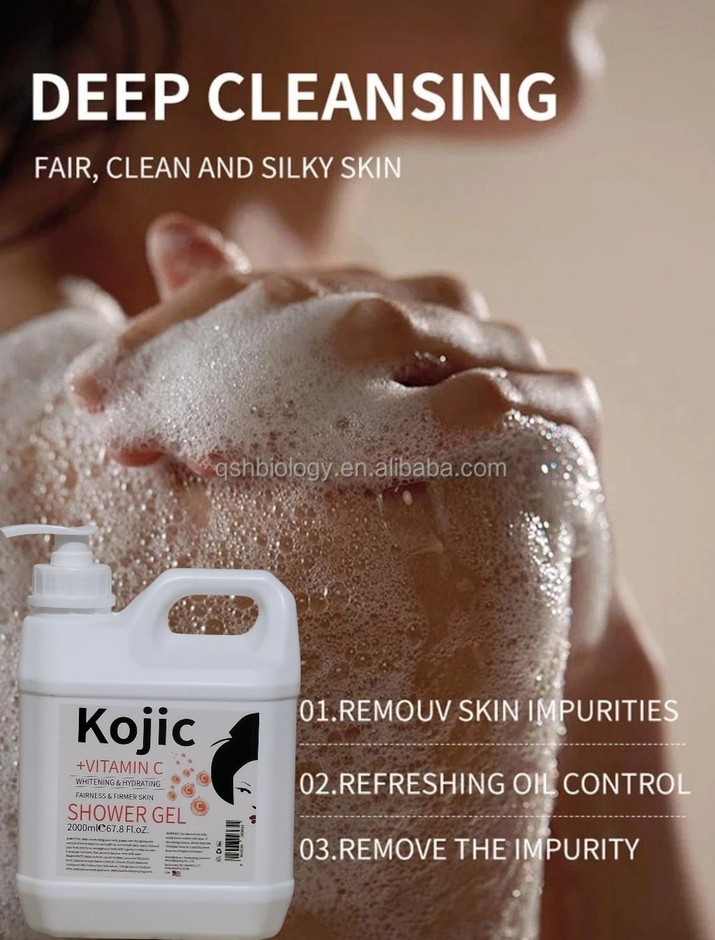 Kojic Acid Vitamin C Body Wash - Brightening Skin & Hydrating 1000ml