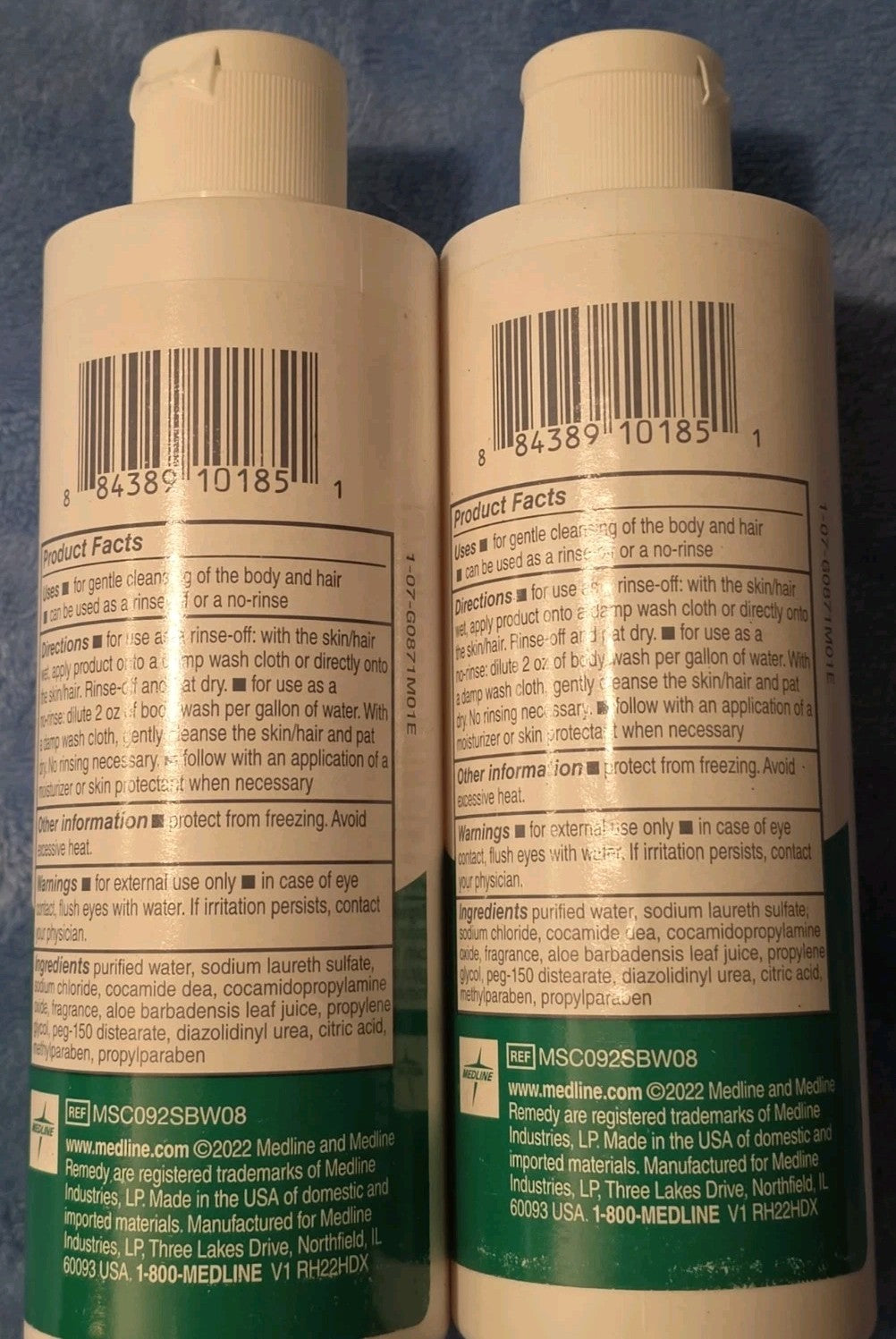 Medline Remedy Essentials Cleansing Shampoo - 8 Fl Oz, Pack of 2