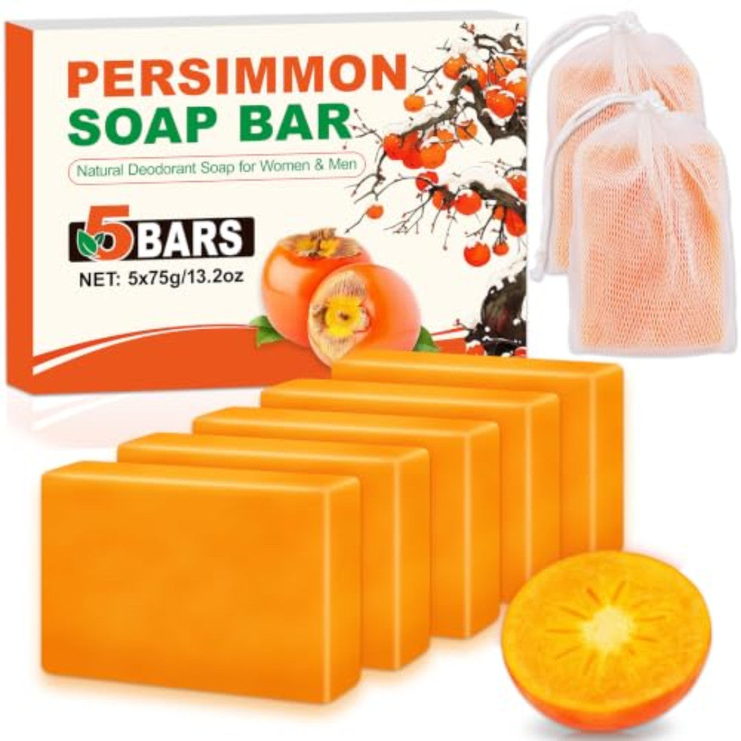 Natural Persimmon Soap Bar for Body Odor Control - Handcrafted Deodorant