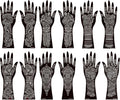 Henna Tattoo Kit – 12 Sheets Large Stencil Set for Hand & Arm