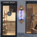 Vintage Barber Pole LED Light Rotating Sign Wall Mount for Hair Salons