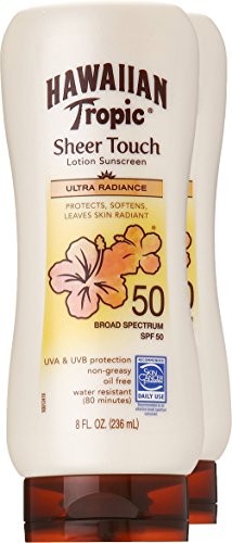 SPF 50 Sunscreen Lotion Pack - Hawaiian Tropic Sheer Touch, 8 Oz Each