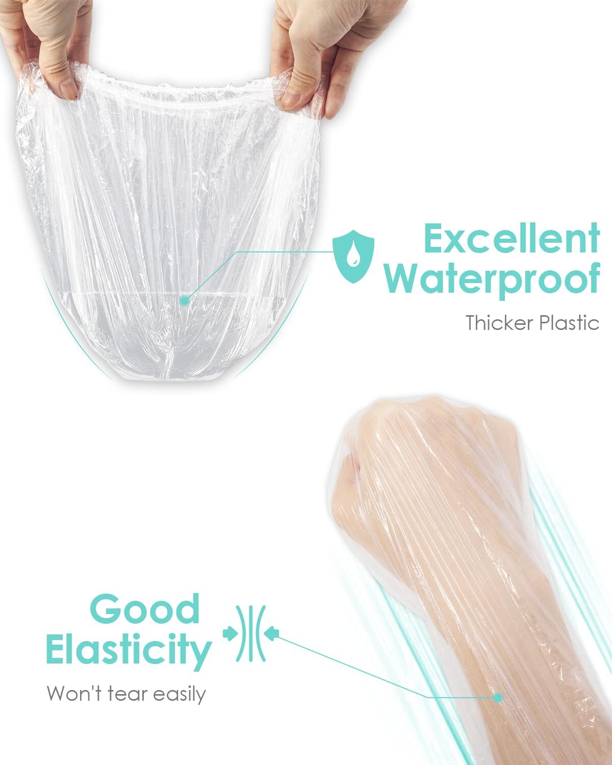 Disposable Shower Caps Large Elastic Hair Salon Shower Caps 200PCS