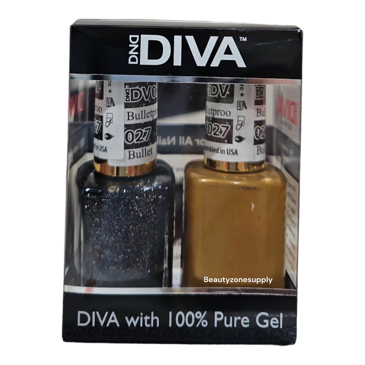 DND Diva Duo Gel & Lacquer Nail Polish 027 Bulletproof - USA Made