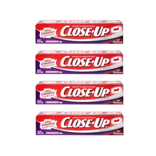 4 Pack Freshening Red Gel Toothpaste - Fluoride & Whitening, 6 Oz