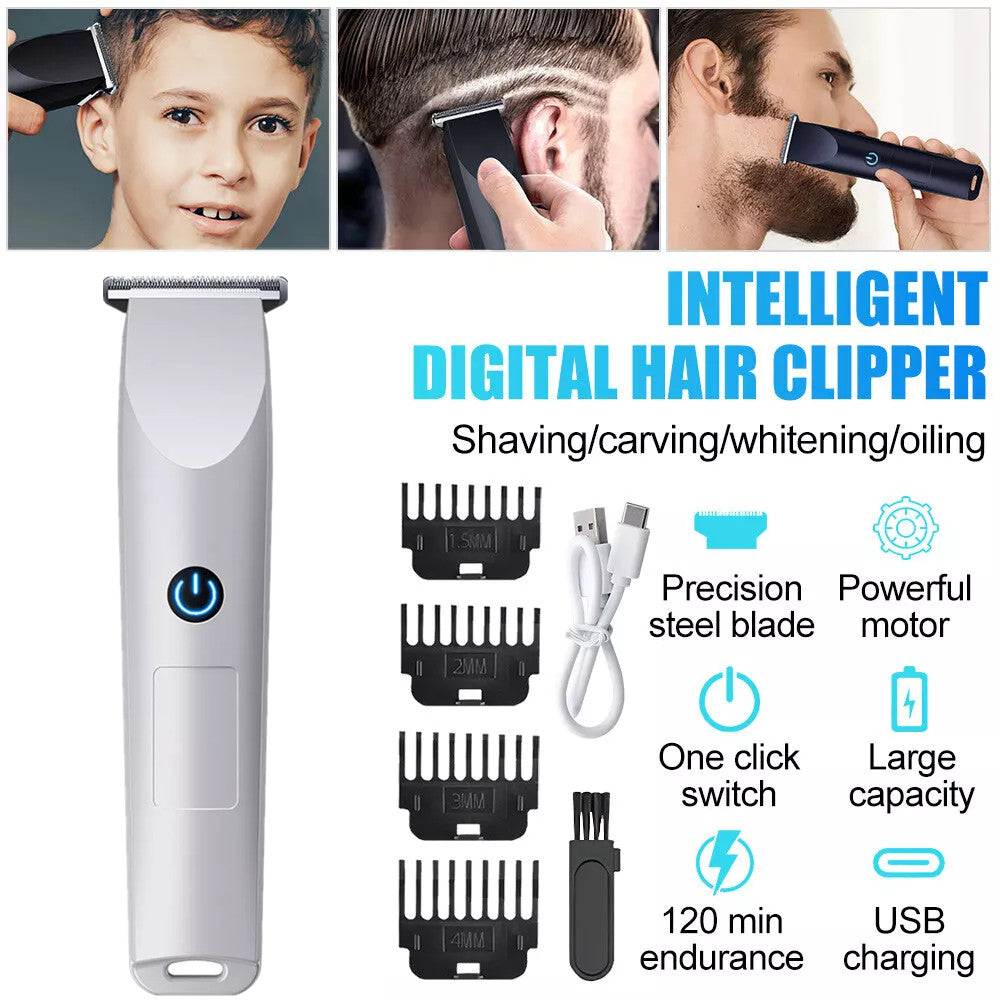 Men Cordless Beard Trimmer Hair Clippers with Multiple Limit Combs