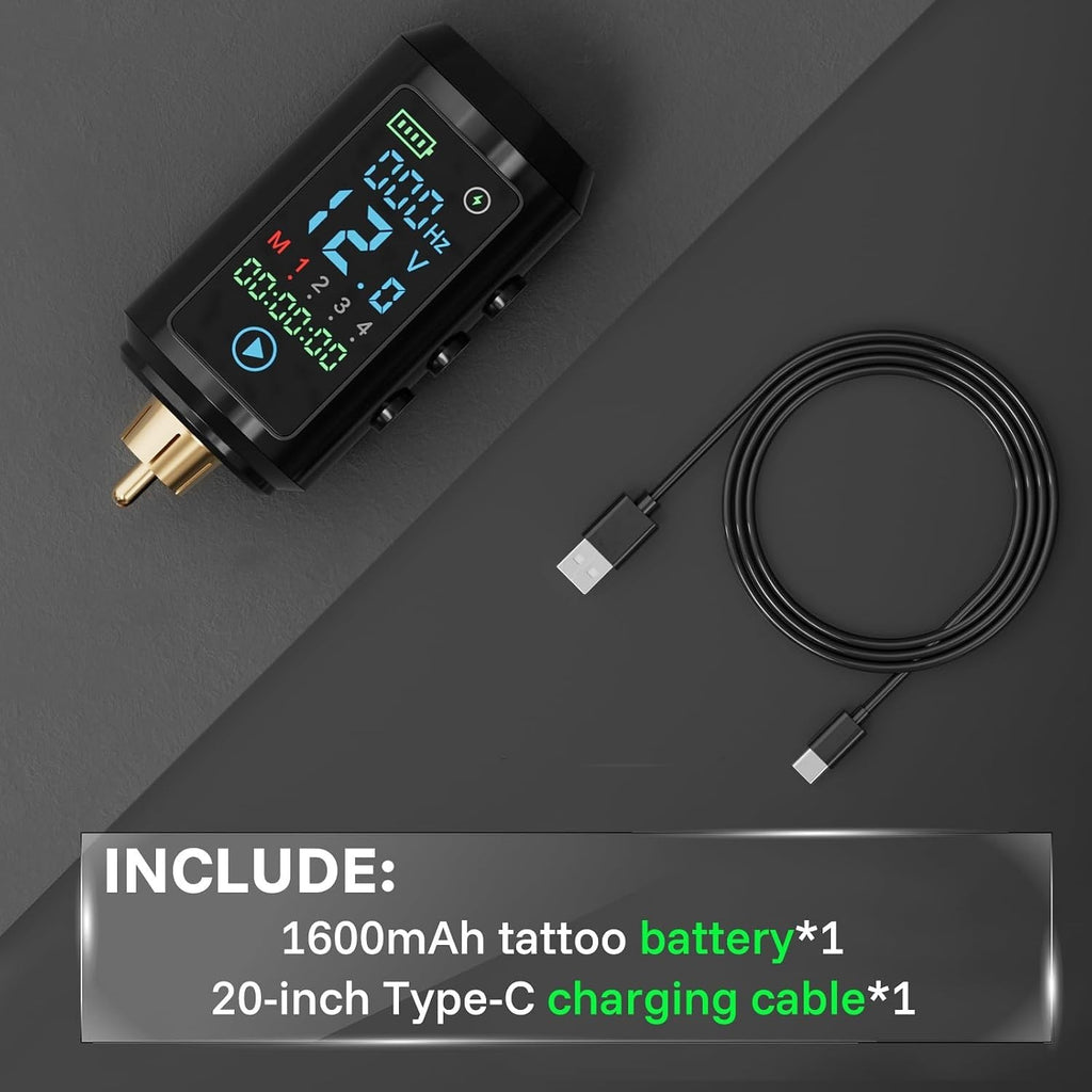 Wireless Tattoo Battery Pack with Jumpstart Function – 6 Hour Performance