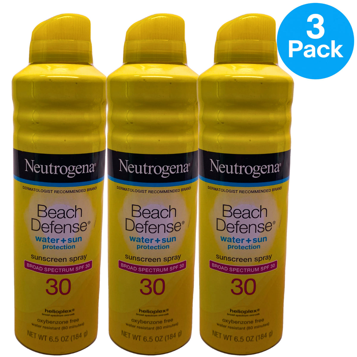Neutrogena SPF 30 Sunscreen Spray Broad Spectrum Water-Resistant 3 Pack