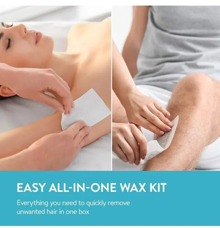 Hair Removal Wax Strips 60 Count - Face & Body Skin-Friendly Kit