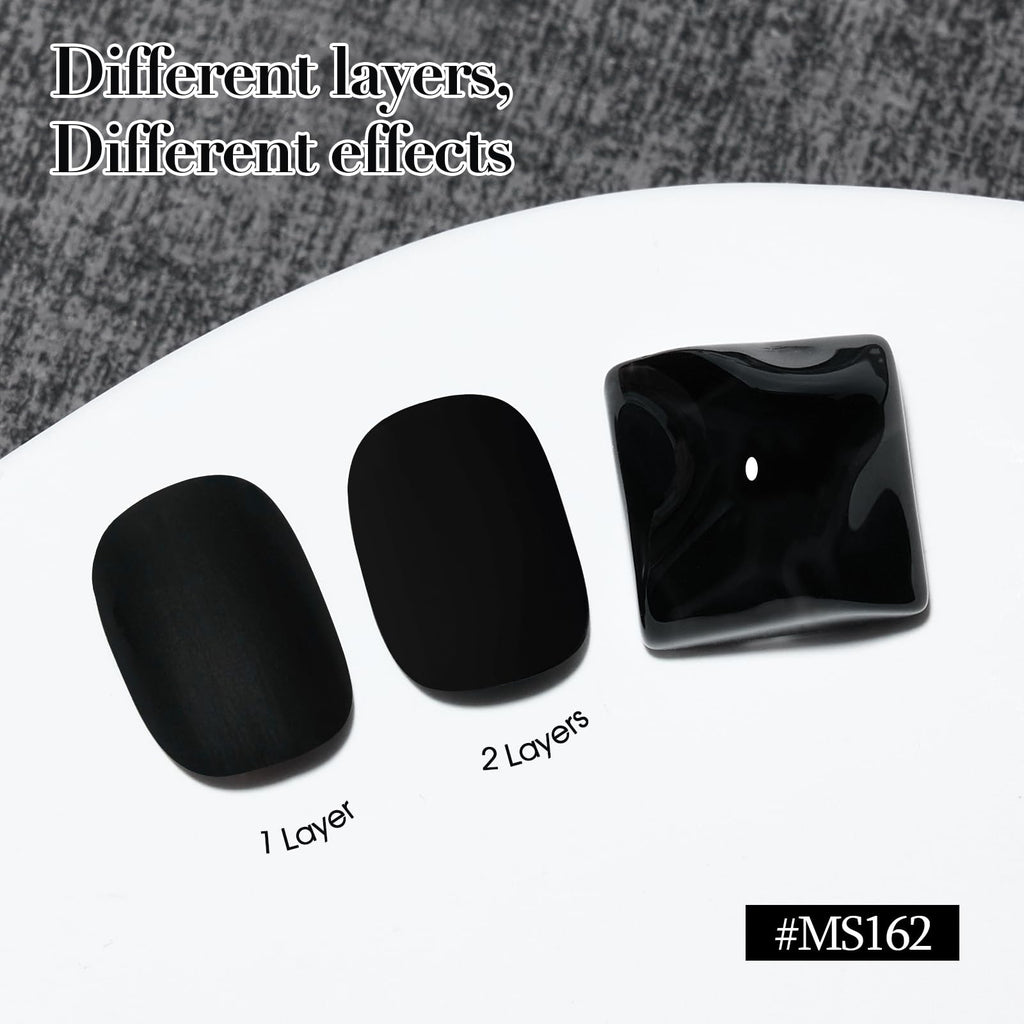 Matte Black Nail Polish Air Dry - Quick Dry, Long-Lasting, 0.41 Fl Oz