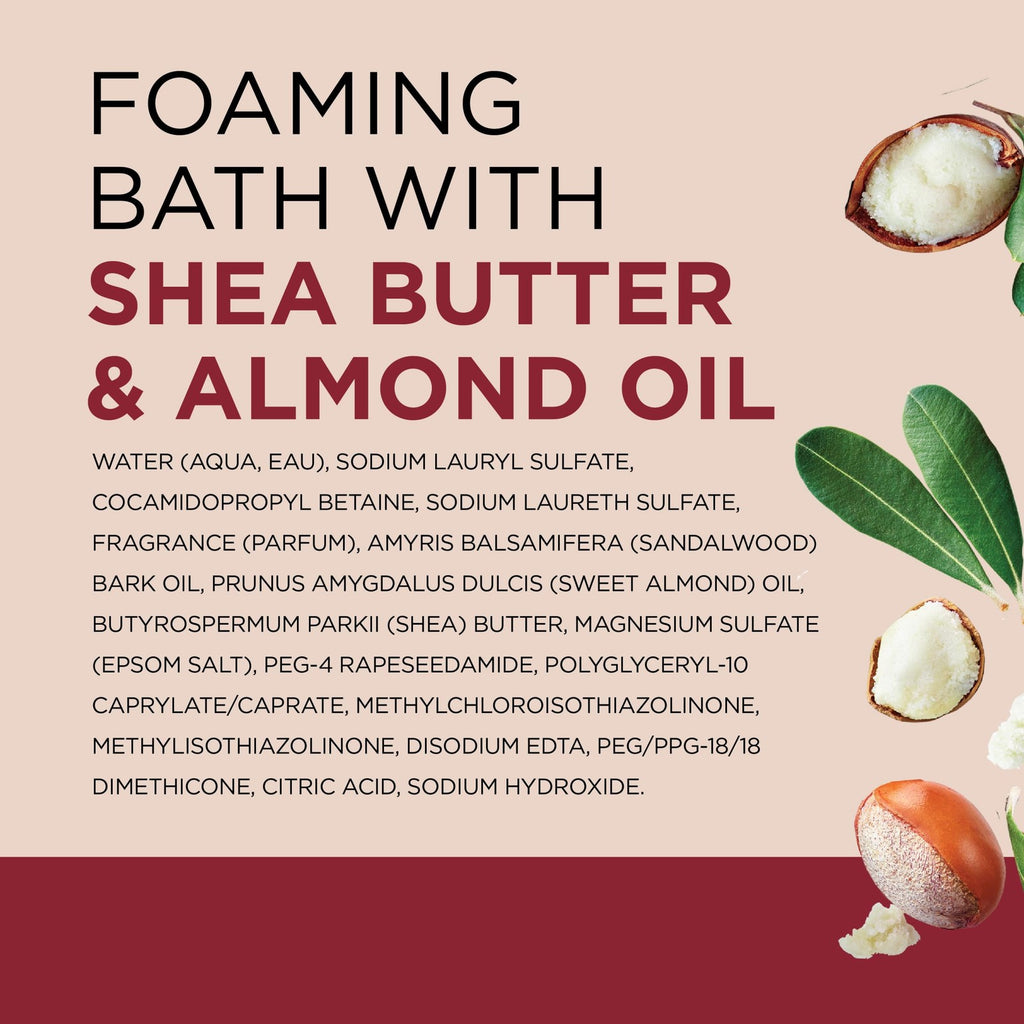 Foaming Bath with Epsom Salt Shea Butter & Almond Oil - Relaxing, Paraben-Free