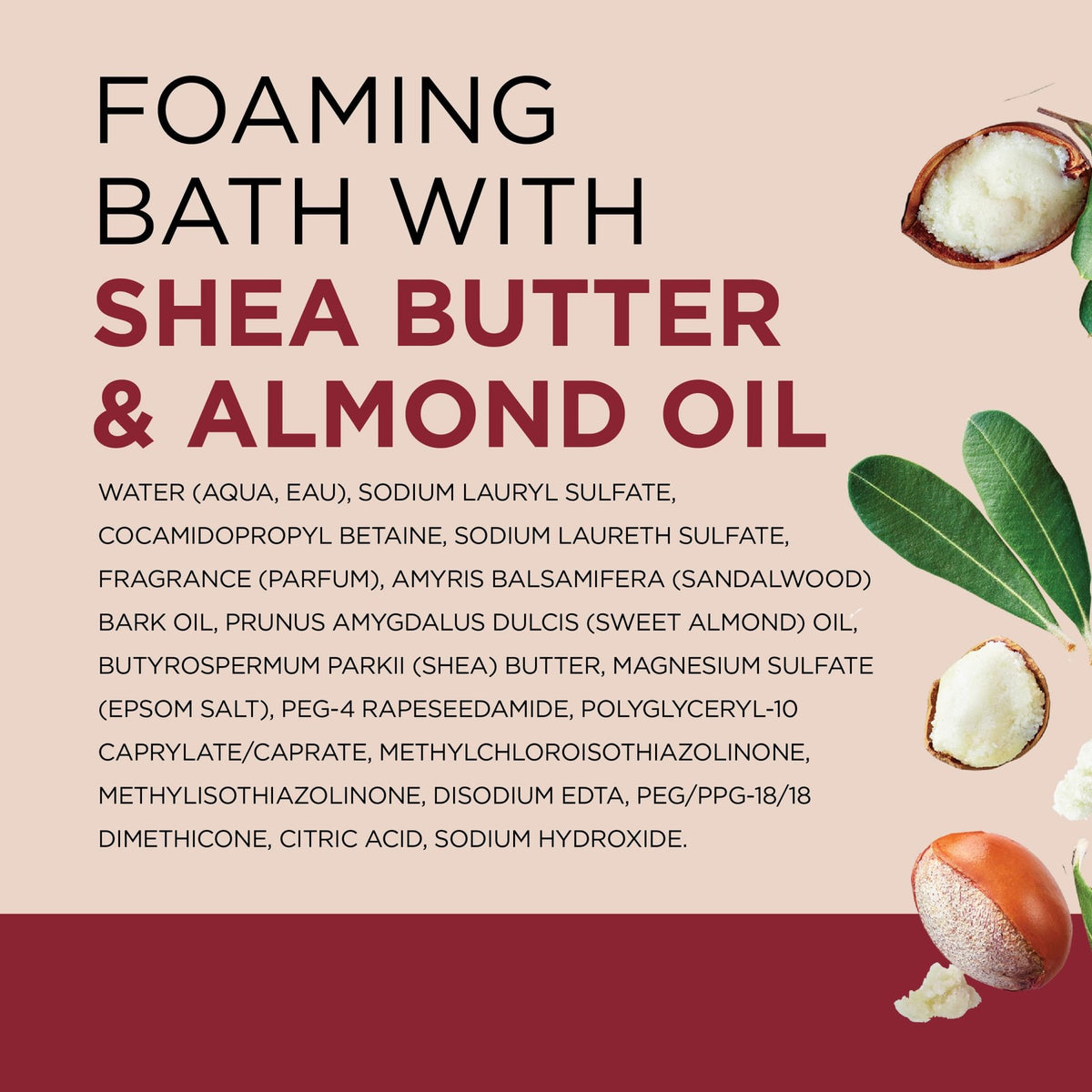 Foaming Bath with Epsom Salt Shea Butter & Almond Oil - Relaxing, Paraben-Free