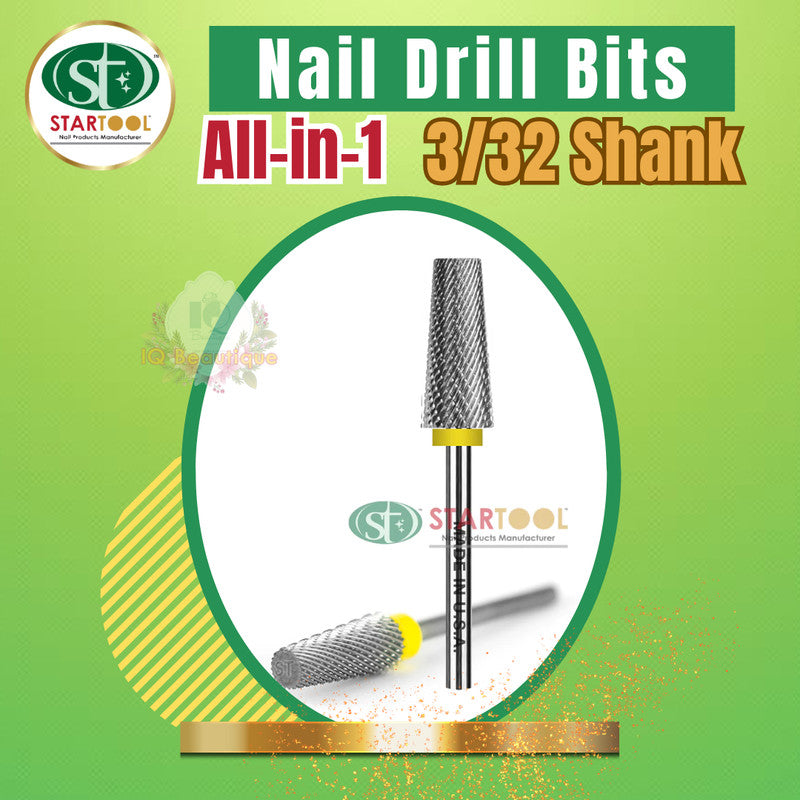 All-in-1 Nail Drill Carbide Bits Taper Barrel 3/32 - 2 Pack for Professional Manicure
