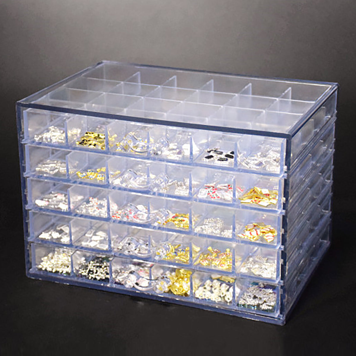 Acrylic Earring Jewelry Storage Box Organizer with 5 Drawers