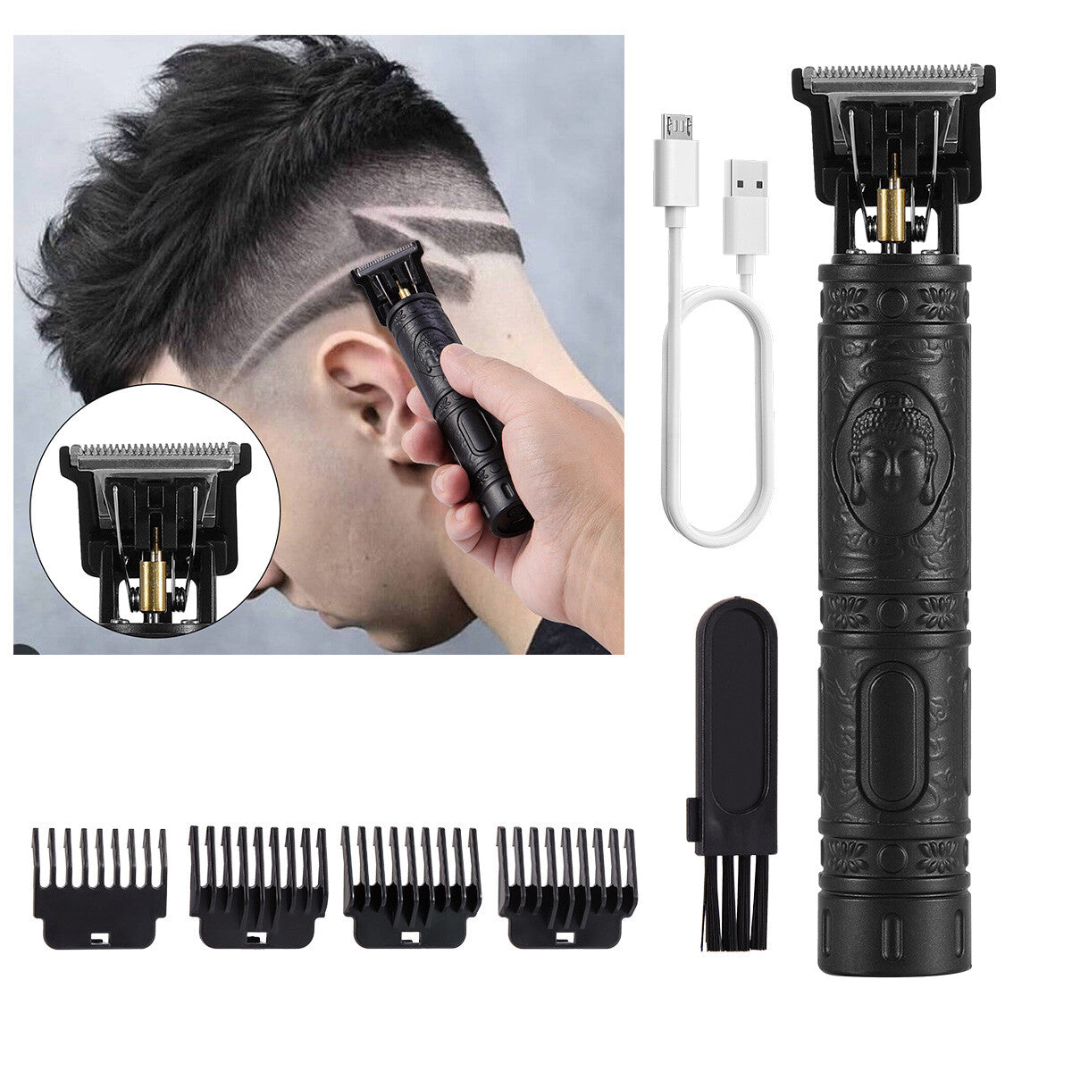 Cordless Hair Trimmer with T-Blade, Wireless Portable Grooming Tool