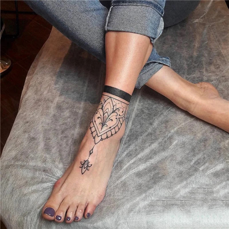 Sheet Waterproof Temporary Foot Ring Tattoo Sticker – 1 Sheet