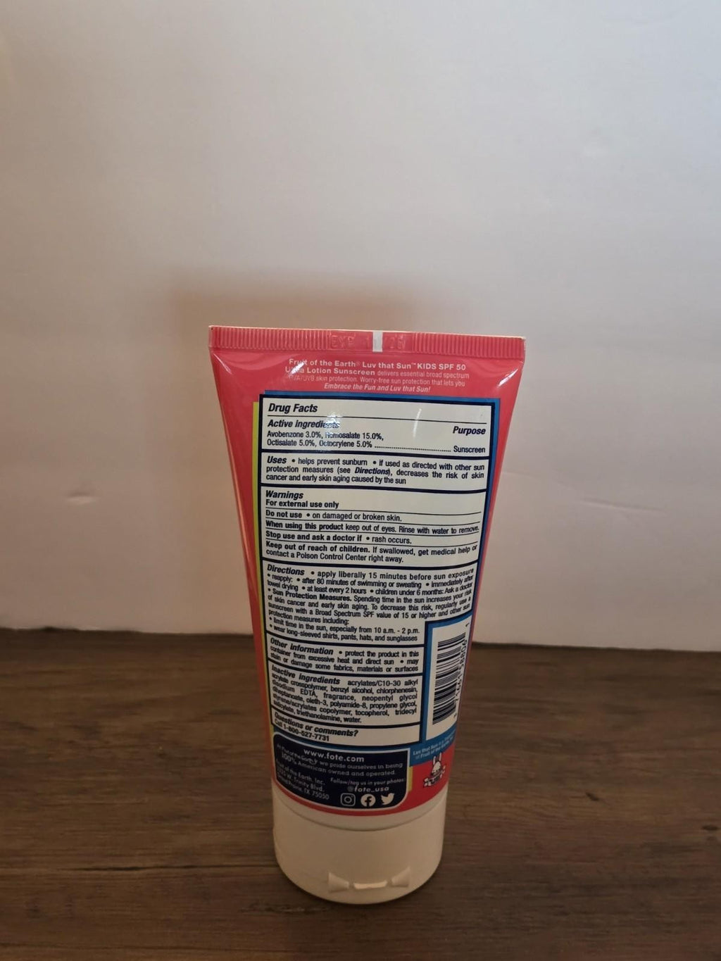 Kids Sunscreen Lotion SPF 50 - Fruit of the Earth, 6 Fl oz, Pediatric Sun Protection