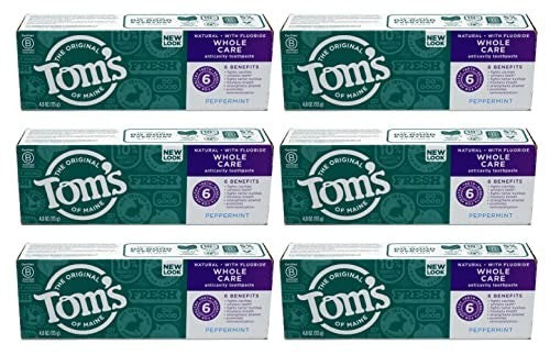 Natural Fluoride Toothpaste with Peppermint - 4 oz Pack of 6