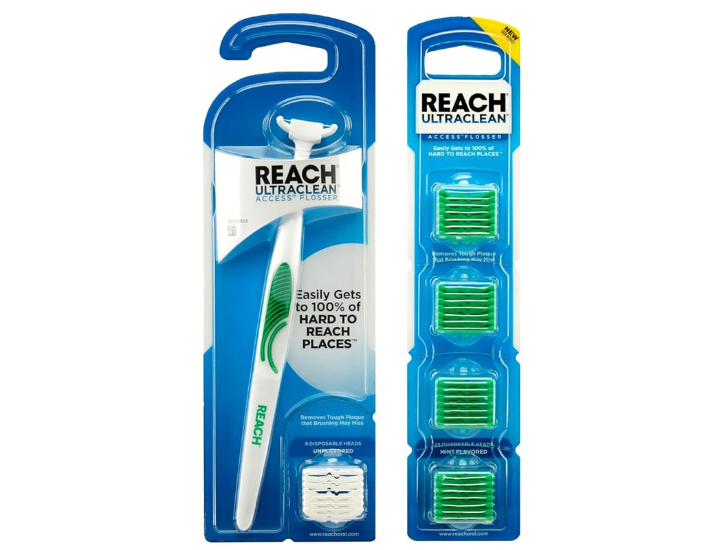 Reusable Flosser with Mint Refill Heads - Adult Oral Care Pack of 28
