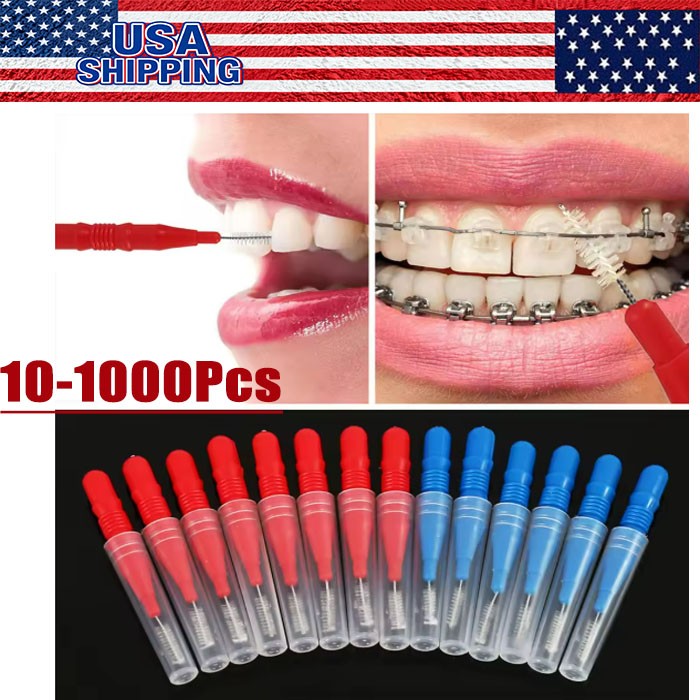 Dental Orthodontic Oral Floss Interdental Brush Pack - Teeth Cleaning Tool