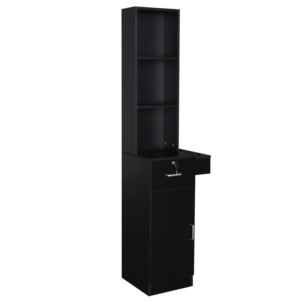 Wall Mount Hair Styling Salon Station with Drawer and Shelves