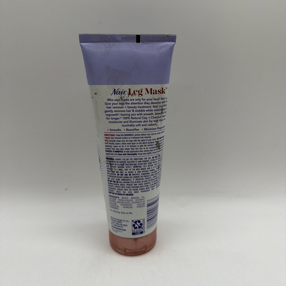 Hair Removal Mask for Legs with Clay & Charcoal - Brightening & Smoothing, 8 oz