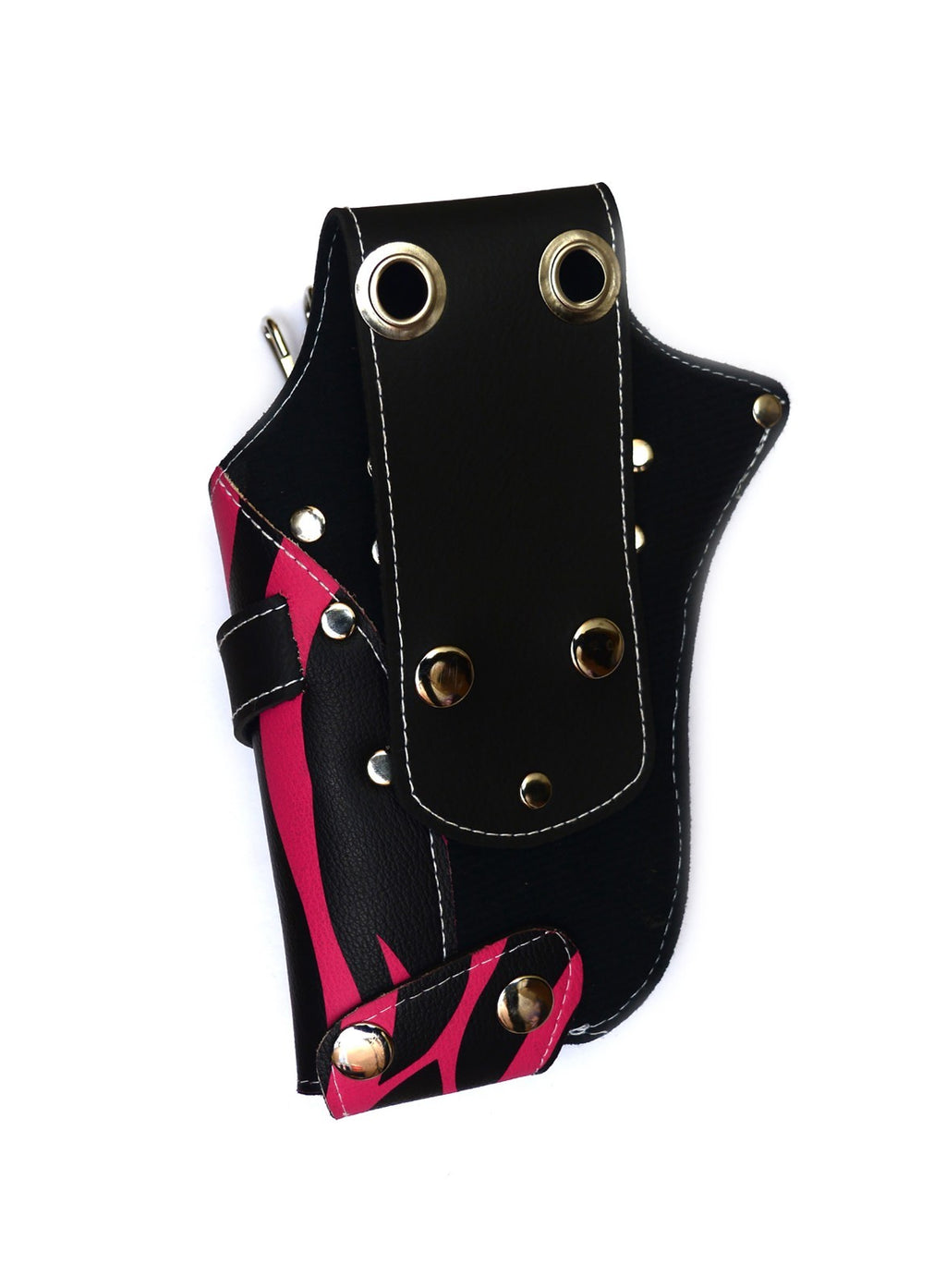 Professional Hairdresser Scissor Holster Case with Waist Belt - Pink PU Leather