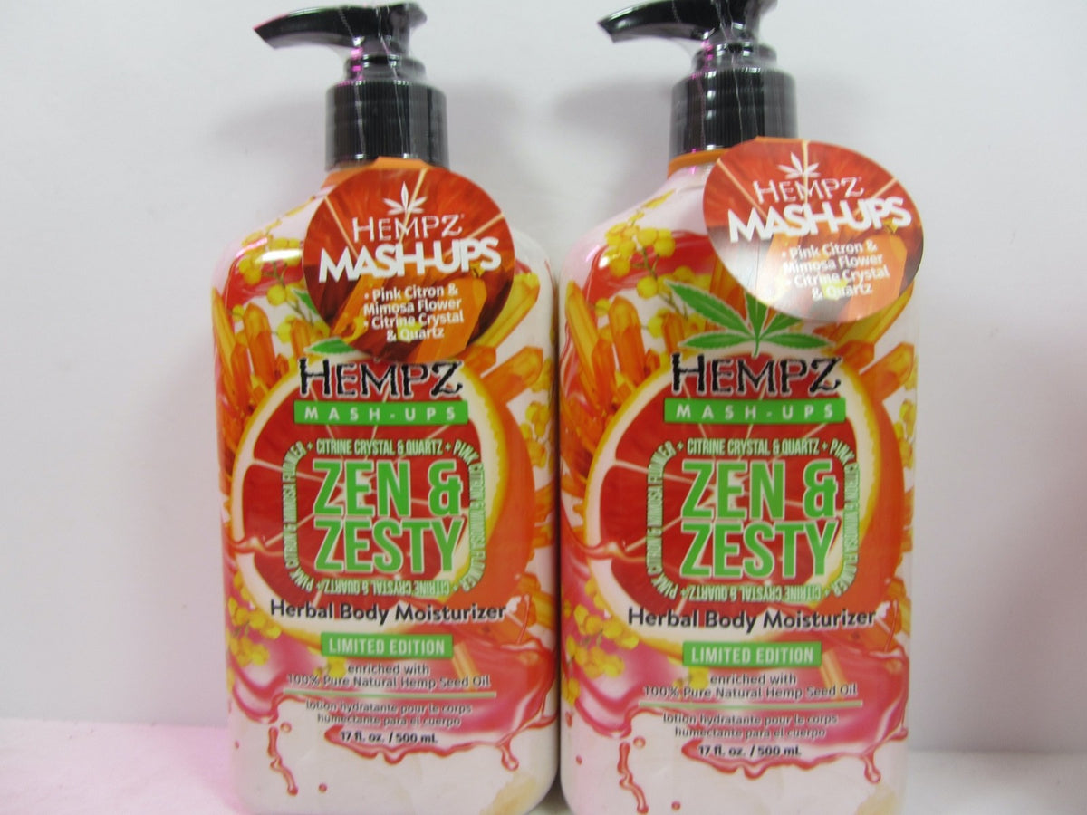 Hempz 2-Pack Moisturizer Lotions with Zen & Zesty Scents - All Skin Types