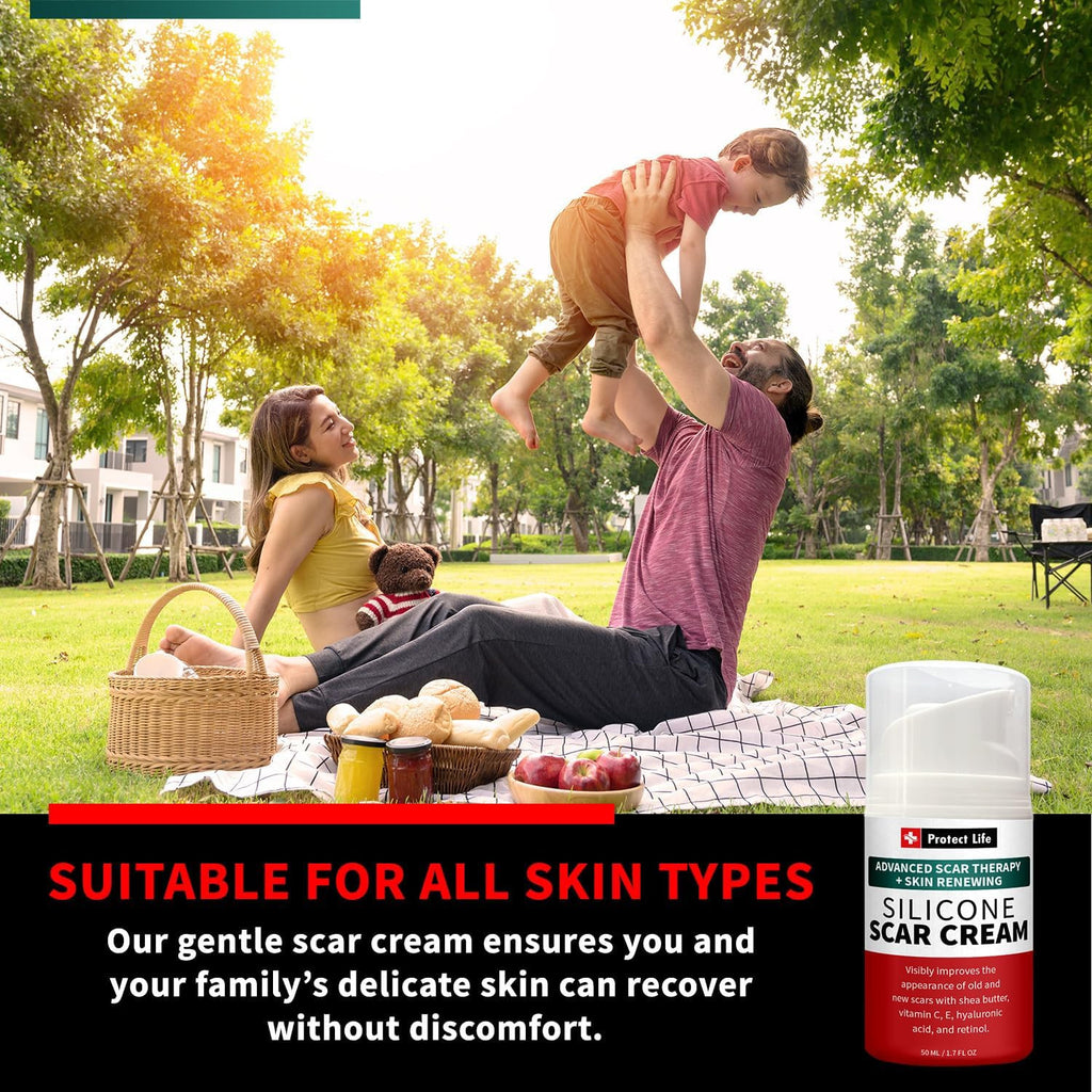 Silicone Scar Cream for Surgical, Keloid & Injury Scars - Moisturizing Gel