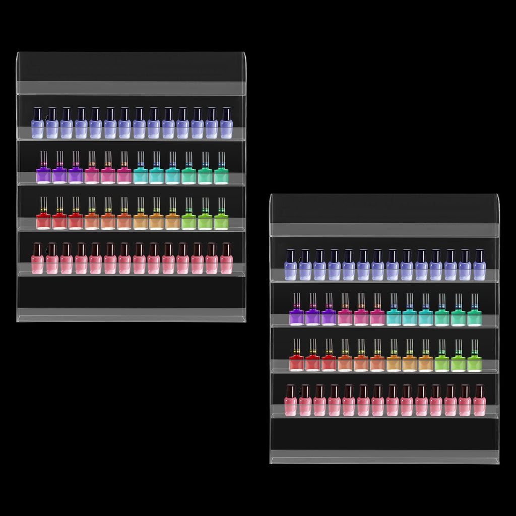 Acrylic Wall Mounted Nail Polish Organizer Rack - 6-Tier Storage Holder Set