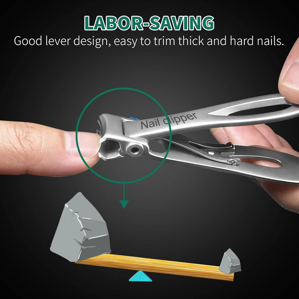 Ultra Wide Jaw Nail Clippers Set for Fingernail and Toenail Trimming