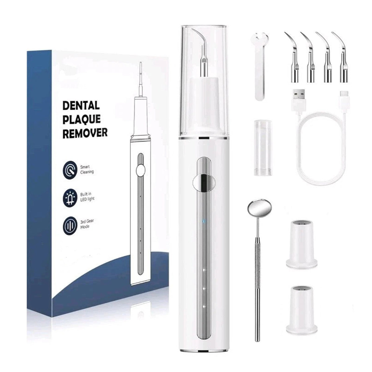 Electric Ultrasonic Dental Tooth Cleaner Tartar & Plaque Remover Kit