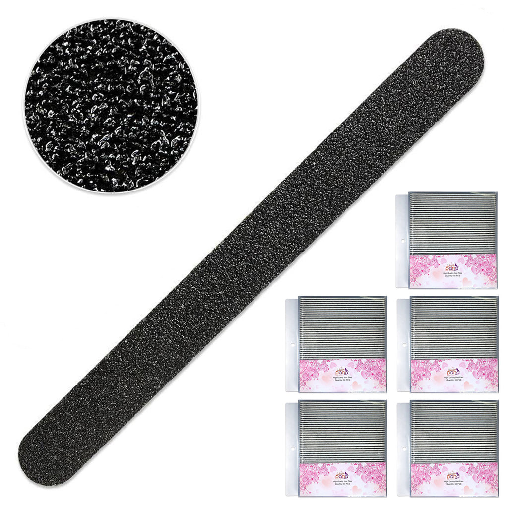 250PCS Double Sided Black Nail Files Grit 100/100 for Nail Care